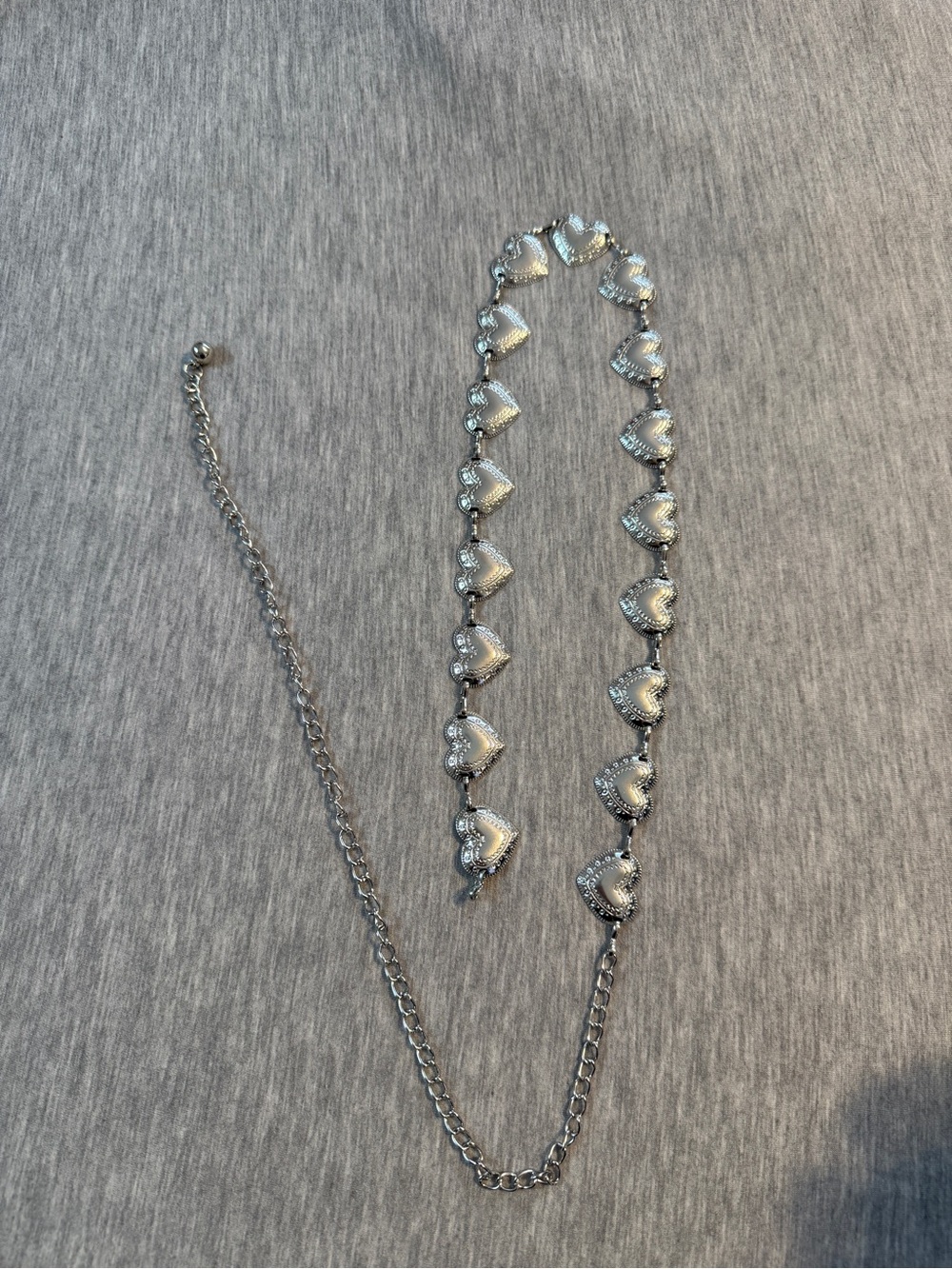 Silver Heart Link Belt - Women's Jewelry